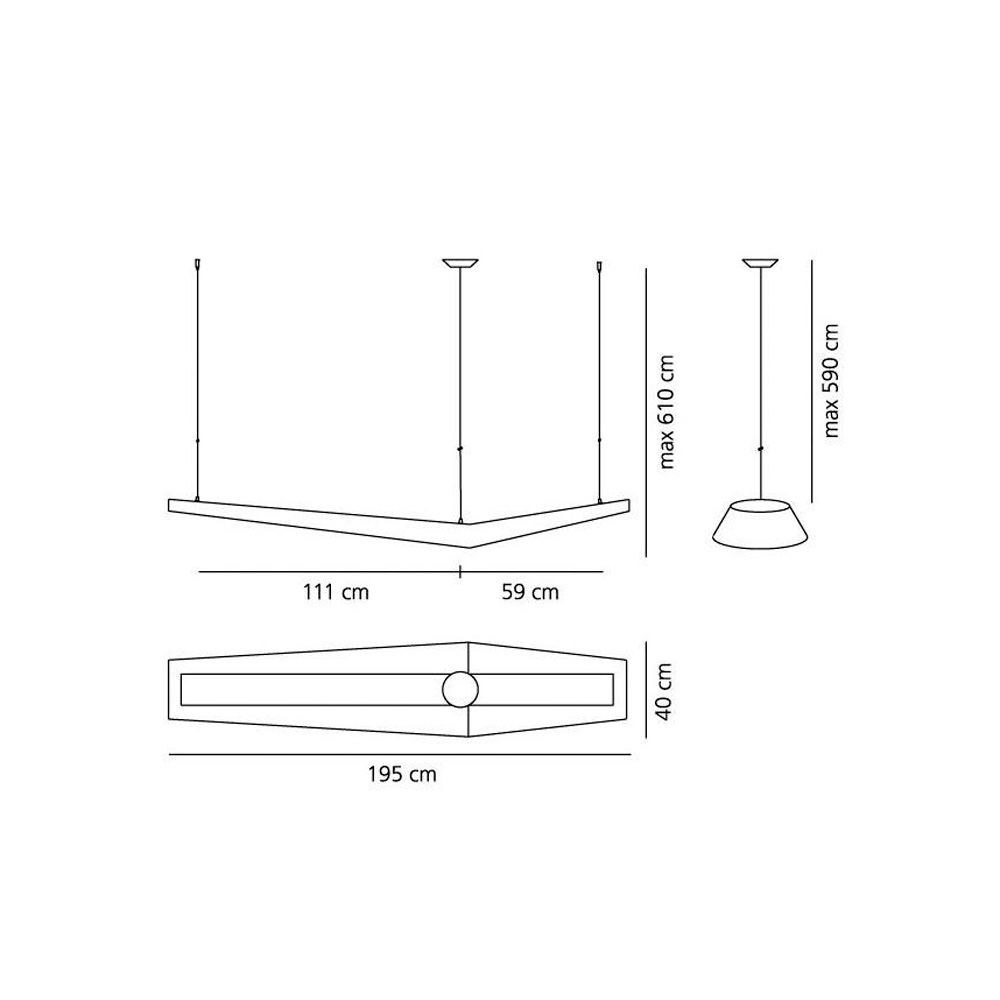 Подвесной светильник ARTEMIDE MOUETTE  ASYMMTRICAL L860510 картинка №4